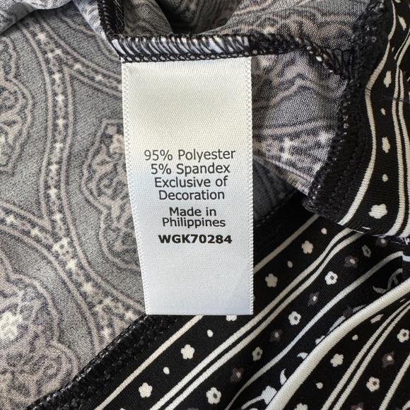 Magnolia Grace Black/Gray Geometric Sleeveless Midi Dress Small Embroidered Trim - Picture 12 of 14